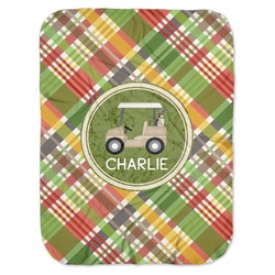 Golfer's Plaid Baby Swaddling Blanket (Personalized)