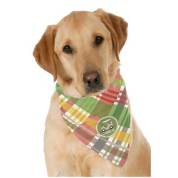 Golfer's Plaid Dog Bandana Scarf w/ Name or Text