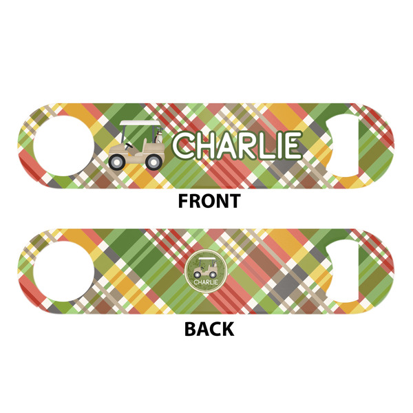 Golfer's Plaid Bar Bottle Opener - White - Approval