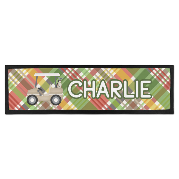 Custom Golfer's Plaid Bar Mat - Large (Personalized)