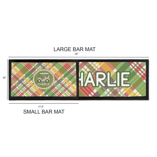 Golfer's Plaid Bar Mats - Sizing Chart