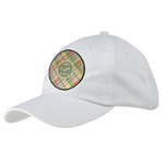Golfer's Plaid Baseball Cap - White (Personalized)