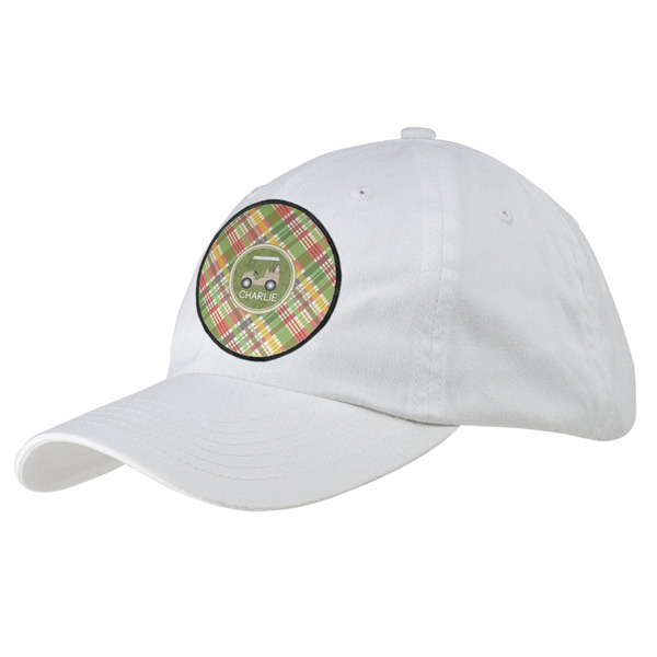 Custom Golfer's Plaid Baseball Cap - White (Personalized)