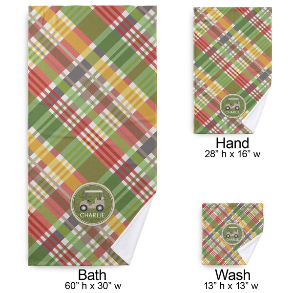 Golfer's Plaid Bath Towel Sets - 3-piece - Approval