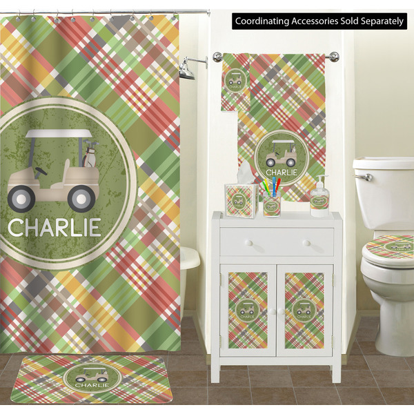 Golfer's Plaid Bathroom Scene