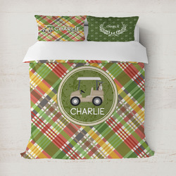 Golfer's Plaid Duvet Cover (Personalized)