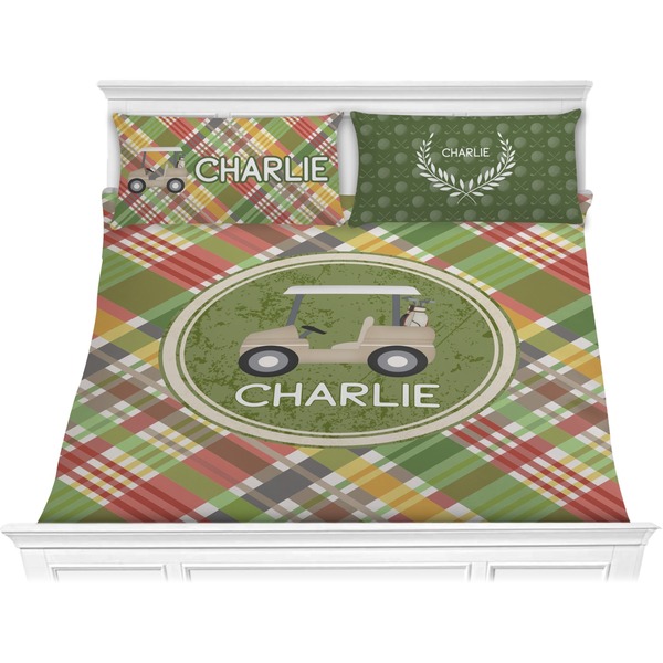 Custom Golfer's Plaid Comforter Set - King (Personalized)