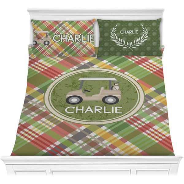 Custom Golfer's Plaid Comforters (Personalized)