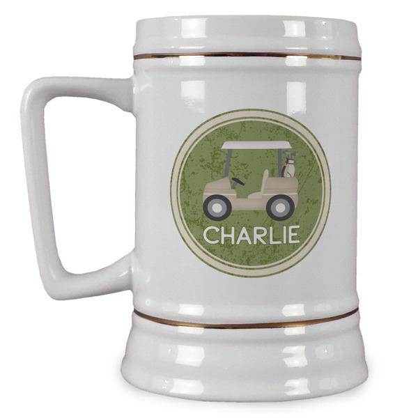 Custom Golfer's Plaid Beer Stein (Personalized)
