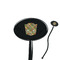 Golfer's Plaid Black Plastic 7" Stir Stick - Oval - Closeup