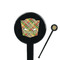 Golfer's Plaid Black Plastic 7" Stir Stick - Round - Closeup