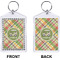Golfer's Plaid Bling Keychain (Front + Back)