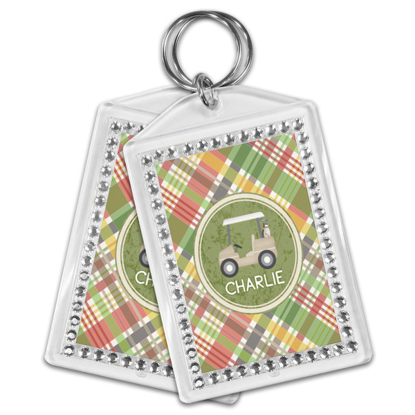 Golfer's Plaid Bling Keychain - MAIN