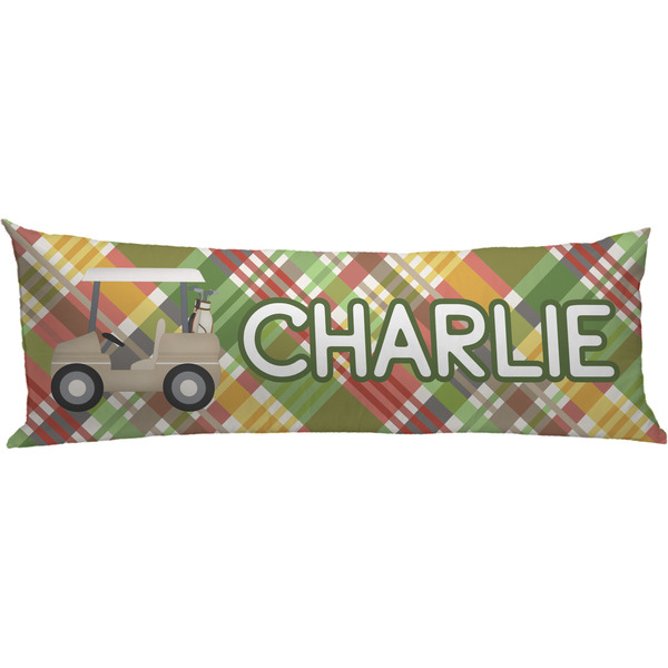 Custom Golfer's Plaid Body Pillow Case (Personalized)
