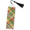 Golfer's Plaid Bookmark with tassel - Flat
