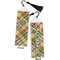 Golfer's Plaid Bookmark with tassel - Front and Back