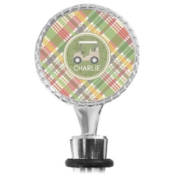 Golfer's Plaid Wine Bottle Stopper (Personalized)
