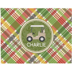 Golfer's Plaid Woven Fabric Placemat - Twill w/ Name or Text