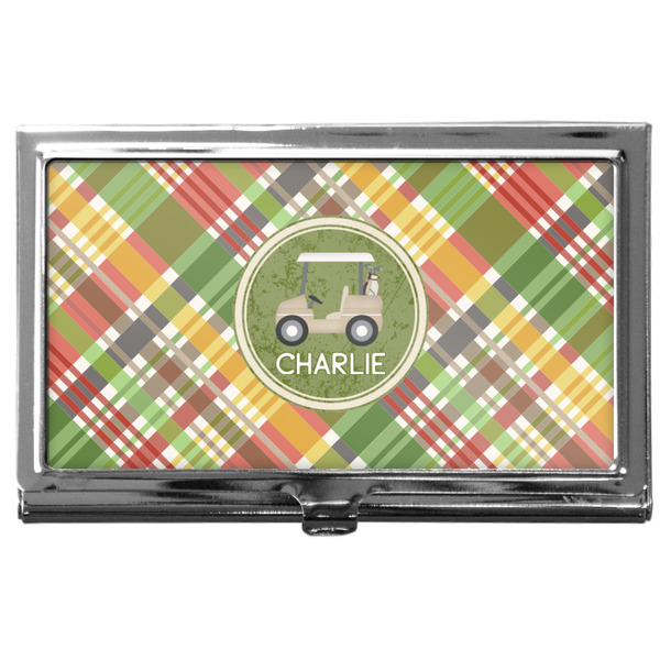 Custom Golfer's Plaid Business Card Case