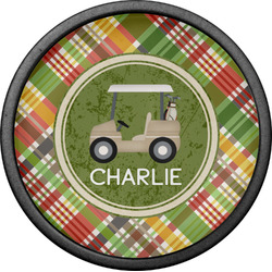 Golfer's Plaid Cabinet Knob (Black) (Personalized)