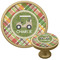 Golfer's Plaid Cabinet Knob - Gold (Personalized)