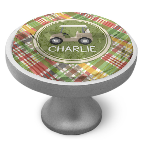 Custom Golfer's Plaid Cabinet Knob (Personalized)