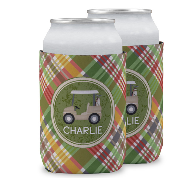 Custom Golfer's Plaid Can Cooler (12 oz) w/ Name or Text