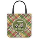 Golfer's Plaid Canvas Tote Bag - Small - 13"x13" (Personalized)