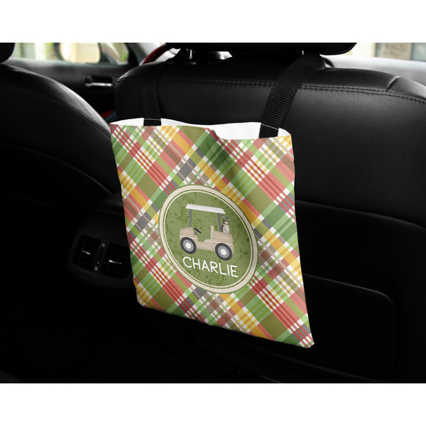 Golfer's Plaid Car Bag - In Use
