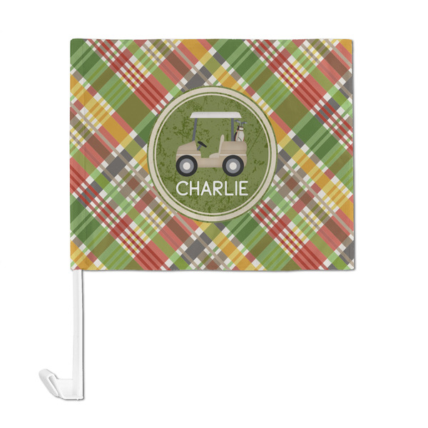 Golfer's Plaid Car Flag - Large - FRONT