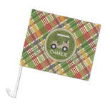 Golfer's Plaid Car Flag (Personalized)