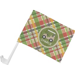 Golfer's Plaid Car Flag - Small w/ Name or Text