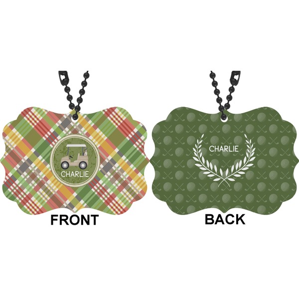 Golfer's Plaid Car Ornament (Approval)