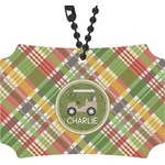 Golfer's Plaid Rear View Mirror Ornament (Personalized)