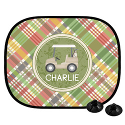 Golfer's Plaid Car Side Window Sun Shade (Personalized)