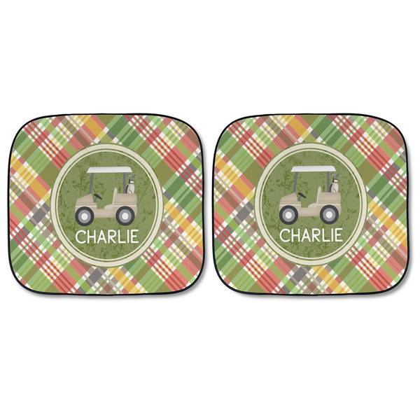 Golfer's Plaid Car Sun Shades - FRONT