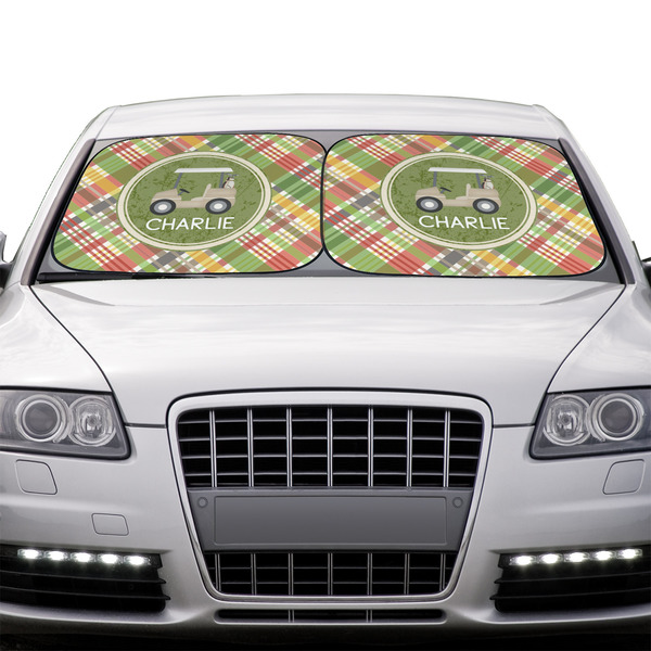 Golfer's Plaid Car Sun Shades - IN CONTEXT
