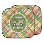Golfer's Plaid Car Sun Shade - Two Piece (Personalized)