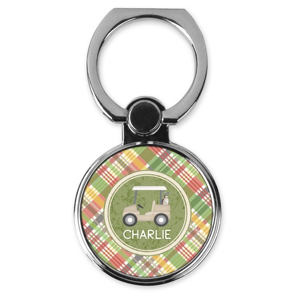 Custom Golfer's Plaid Cell Phone Ring Stand & Holder (Personalized)