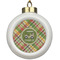 Golfer's Plaid Ceramic Ball Ornament (Personalized)