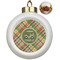Golfer's Plaid Ceramic Ball Ornaments - Poinsettia Garland (Personalized)