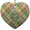 Golfer's Plaid Ceramic Flat Ornament - Heart (Front)