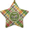 Golfer's Plaid Ceramic Flat Ornament - Star (Front)