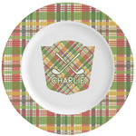 Golfer's Plaid Ceramic Dinner Plates (Set of 4) (Personalized)
