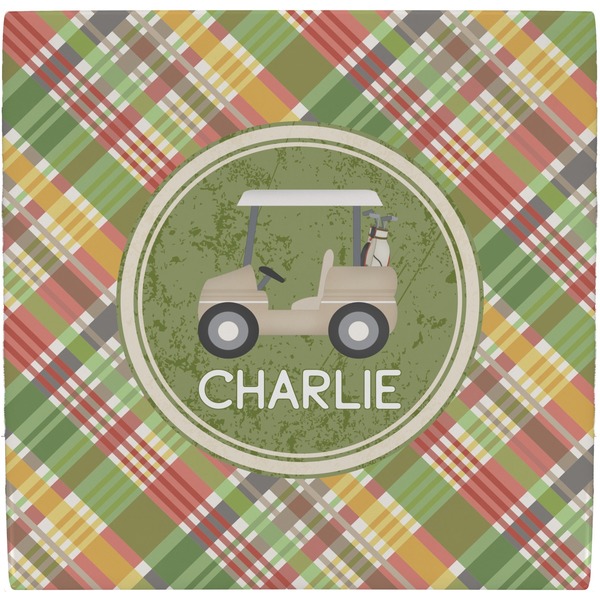Custom Golfer's Plaid Ceramic Tile Hot Pad (Personalized)