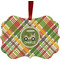 Golfer's Plaid Christmas Ornament (Front View)