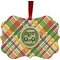 Golfer's Plaid Metal Frame Ornament - Double Sided w/ Name or Text