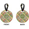 Golfer's Plaid Circle Luggage Tag (Front + Back)