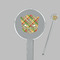 Golfer's Plaid Clear Plastic 7" Stir Stick - Round - Closeup