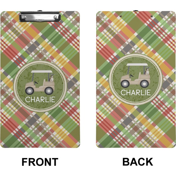 Golfer's Plaid Clipboard (Legal) (Front + Back)